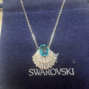 Swarovski Blue and Silver Necklace with Sparkling Crystals